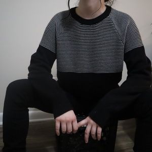black stripped sweater